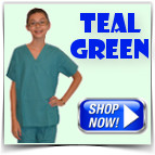 Teal Green Kids Scrub Sets